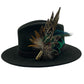 Green & Natural Feather Hat Pin Approximate   19 x 12 cm (CFP755)