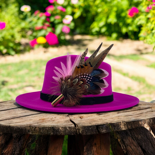 Light Pink & Natural Feather Hat Pin (CFP759)