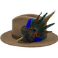 Peacock, Blue, Green & Natural Feather Hat Pin (CFP498)