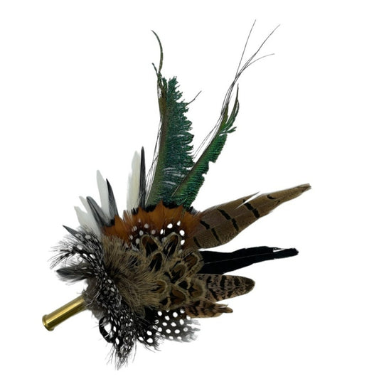 Black. White & Natural Feather Hat Pin (CFP561)