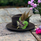 Lime Green, Cerise & Natural Feather Hat Pin (CFP166)