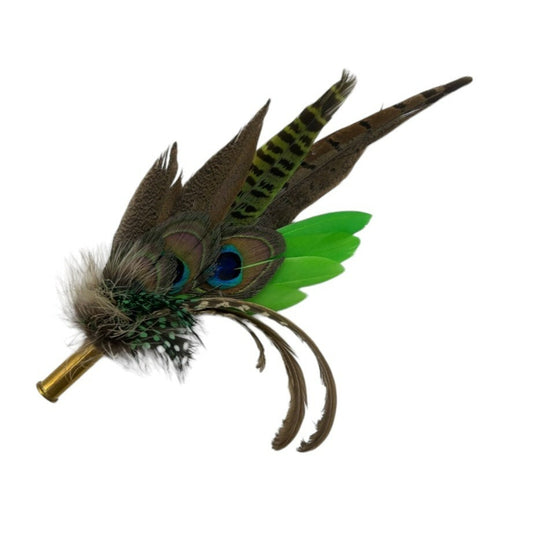 Peacock & Lime Feather Hat Pin (CFP601)