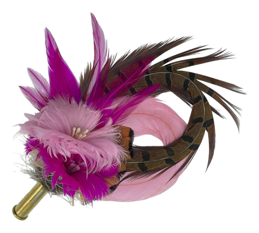 Pink & Natural Feather Hat Pin (CFP507)