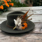 Orange & Natural Feather Hat Pin (CFP323)