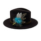 Turquoise & Natural Feather Hat Pin (CFP519)