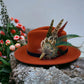 Peacock, Teal & Rust Feather Hat Pin (CFP340)