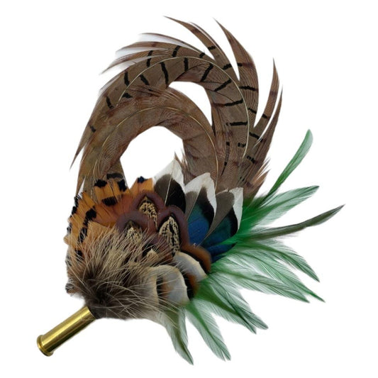 Green & Natural Feather Hat Pin (CFP653)