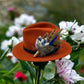 Peacock, Blue, Green & Natural Feather Hat Pin (CFP271)