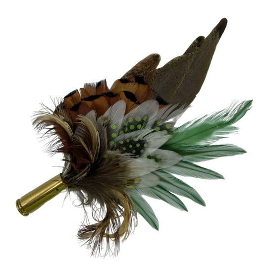 Green & Natural Feather Hat Pin (CFP572)