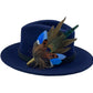 Peacock, Blue & Natural Feather Hat Pin (CFP500)