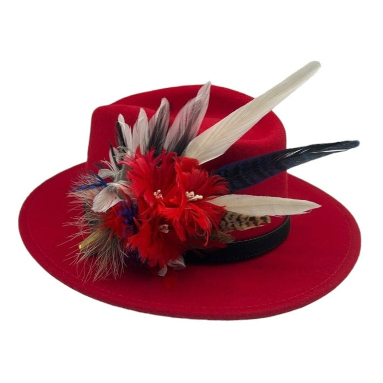 Red, White & Blue Feather Hat Pin (CFP592)