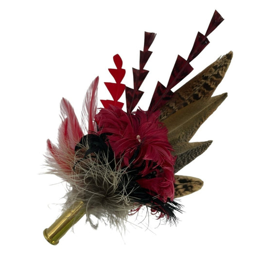 Ruby & Natural Feather Hat Pin (CFP570)