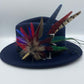 Red, Blue & Teal Feather Hat Pin (CFP370)