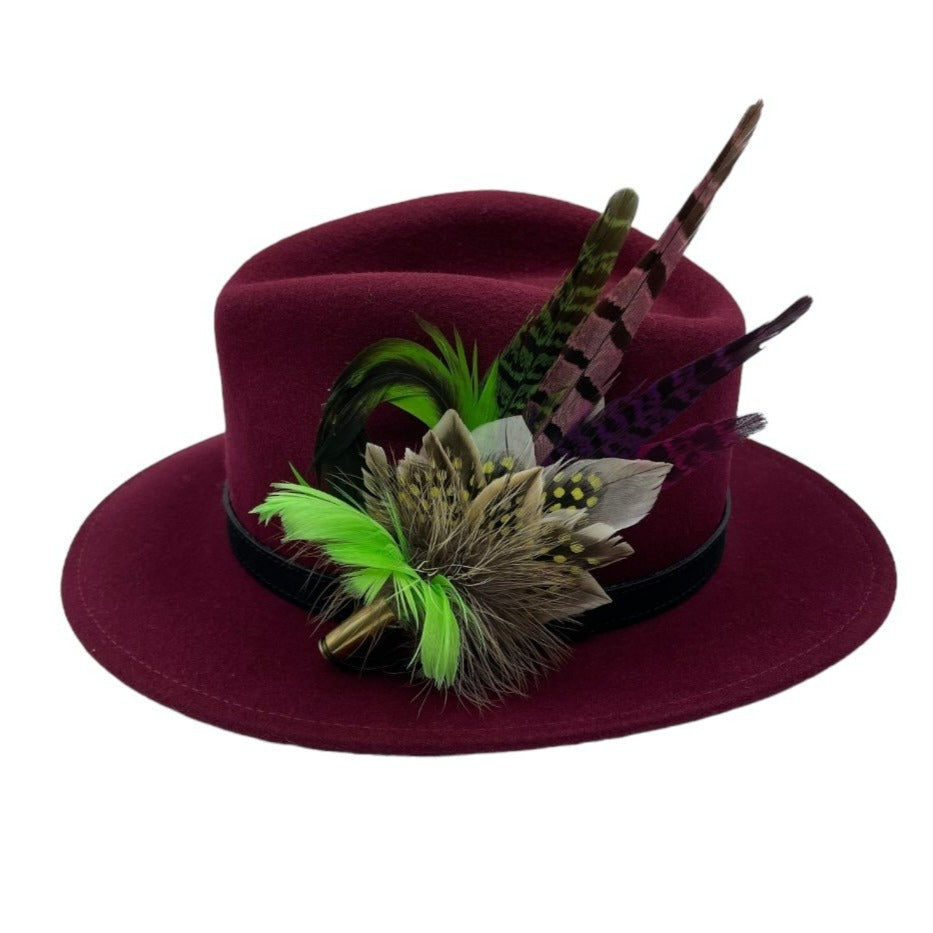 Lime Green & Natural Feather Hat Pin (CFP550)