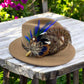 Blue, Green & Natural Feather Hat Pin (CFP659)