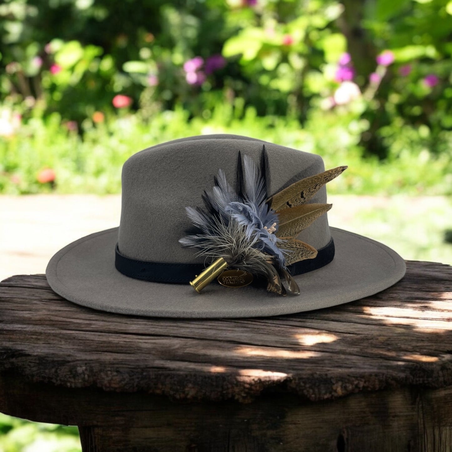 Grey & Natural Feather Hat Pin (CFP567)