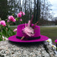 Pink Tones with Cerise Feather Hat Pin (CFP409)