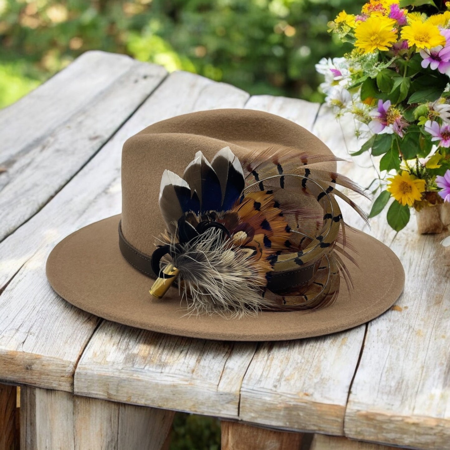 Natural Feather Hat Pin (CFP654)