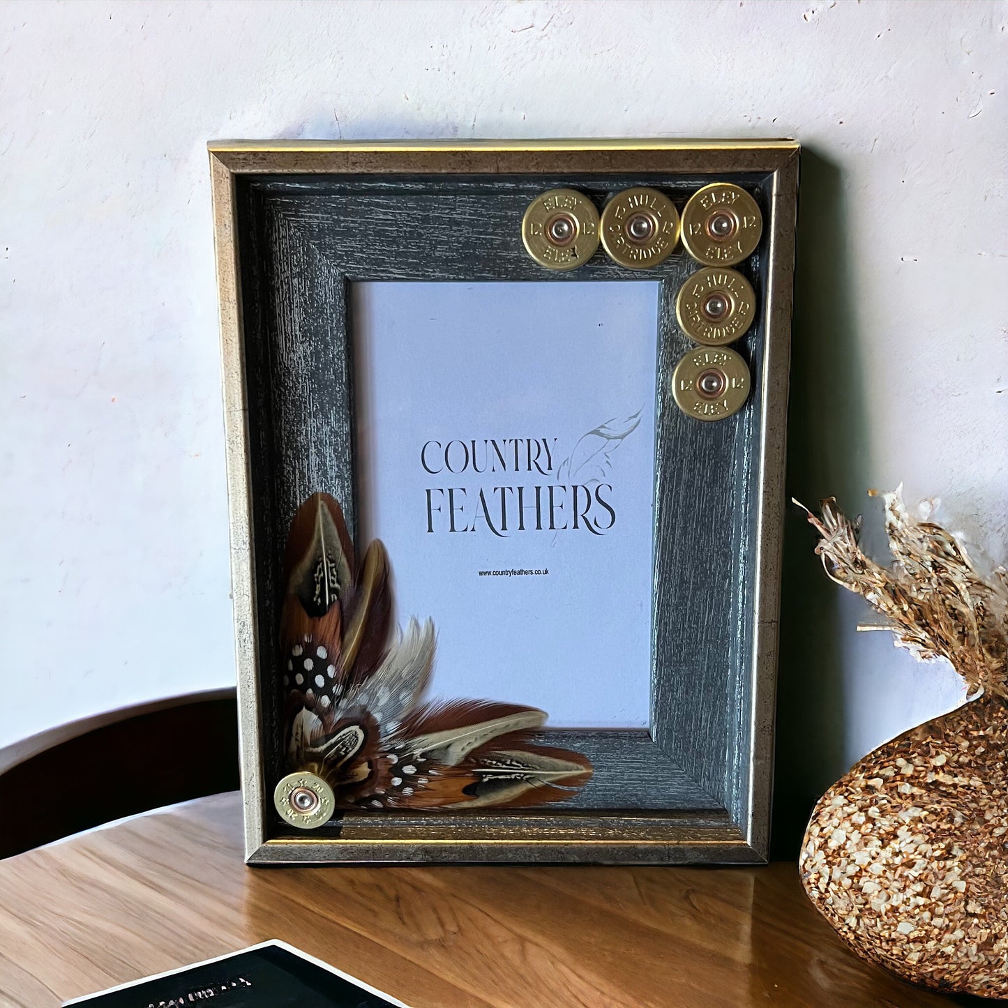 Pheasant & Guinea Fowl Feather Photo Frame (CFPF2272)