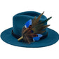 Peacock, Blue & Natural Feather Hat Pin (CFP500)