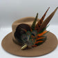 Peacock, Rust, Green & Natural Feather Hat Pin (CFP373)