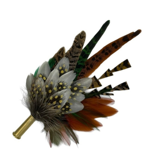 Rust, Mustard & Natural Feather Hat Pin (CFP569)