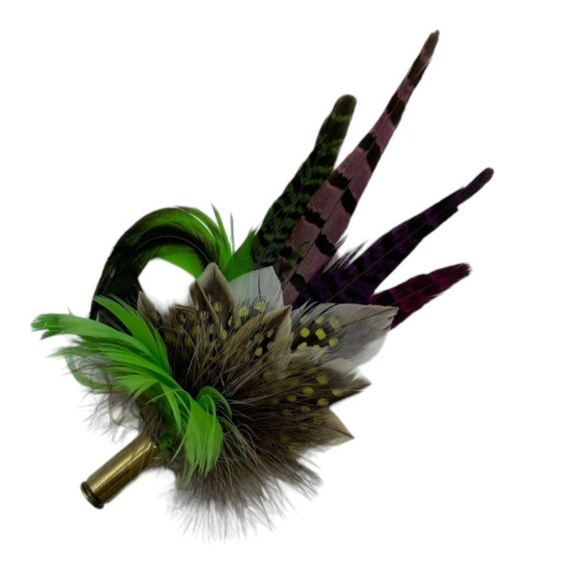 Lime Green & Natural Feather Hat Pin (CFP550)