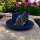 Peacock, Blue & Natural Feather Hat Pin (CFP500)