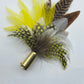 Yellow & Natural Feather Hat Pin (CFP233)