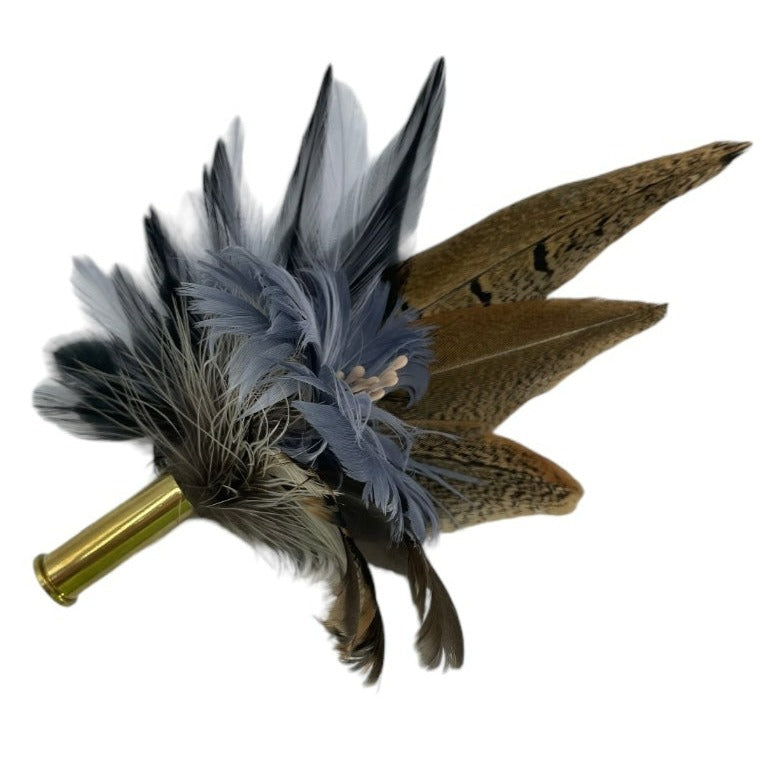 Grey & Natural Feather Hat Pin (CFP567)