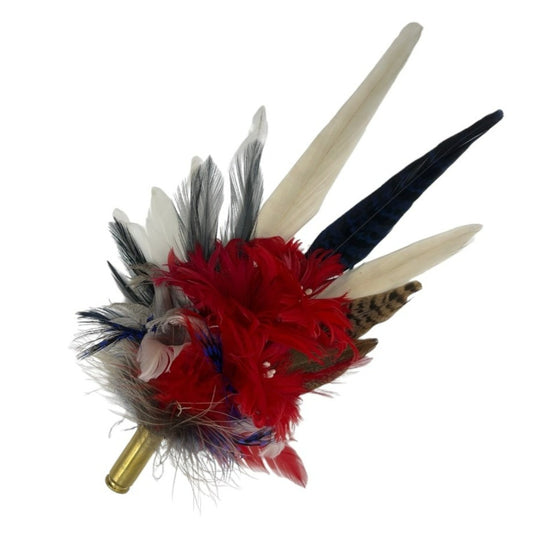 Red, White & Blue Feather Hat Pin (CFP592)