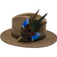 Peacock, Blue & Natural Feather Hat Pin (CFP500)