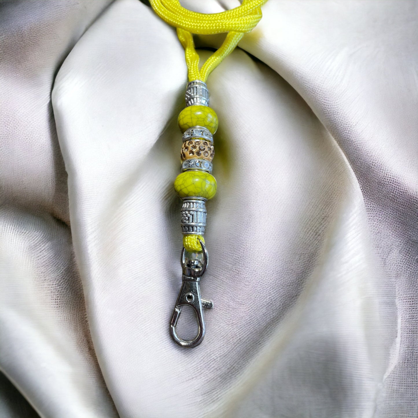 Yellow Cord Beaded Lanyard (CFL8013)