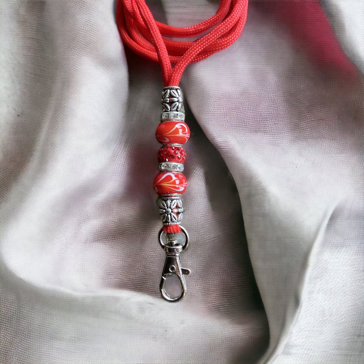 Red Beaded Lanyard (CFL8032)